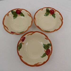 Lot of 3 Franciscan Apple 6" Cereal Soup Bowl USA Backstamp 1949-1953 Vintage